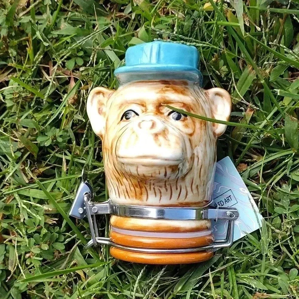 Airtight Monkey with Hat Container storage jar 100ml hide away secret jar stash